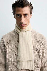 WOOL-CASHMERE KNIT SCARF