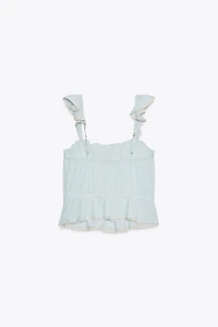EMBROIDERED RUFFLE TOP