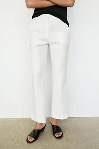 Linen kick flare fit pants