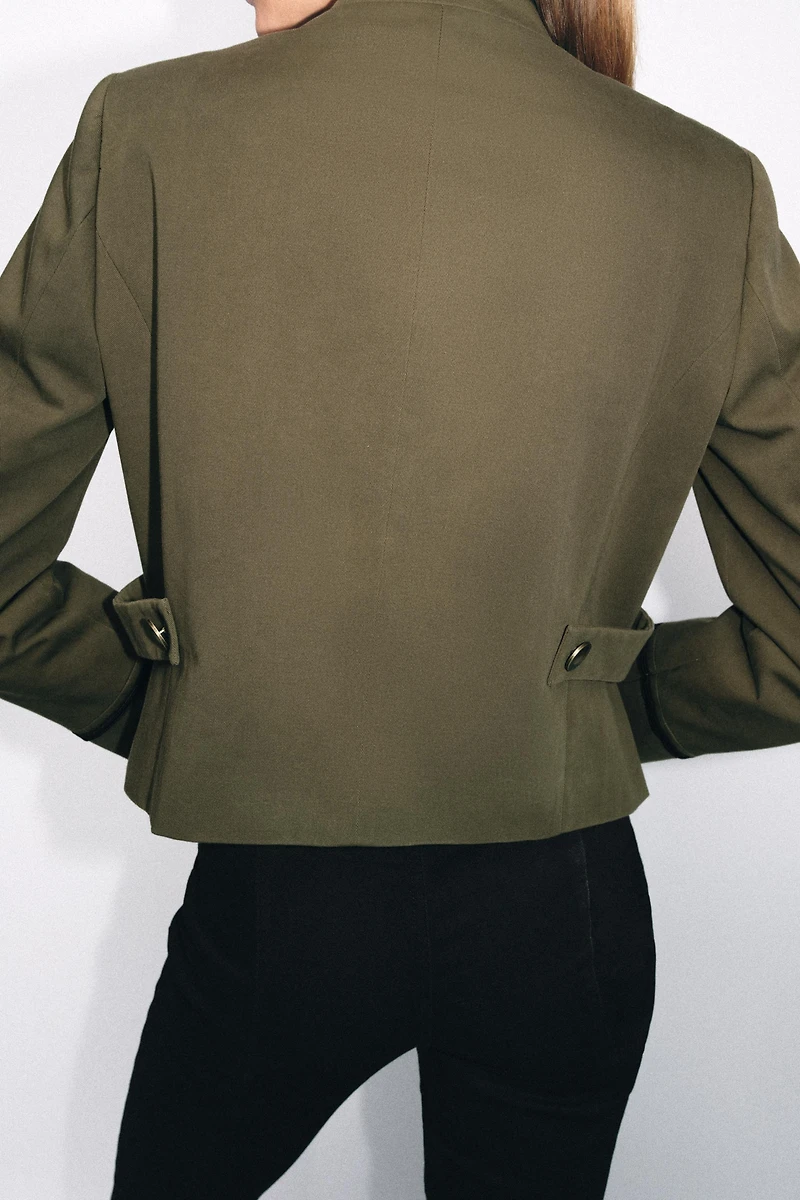 BLAZER WITH EPAULETS AND FROG CLASP