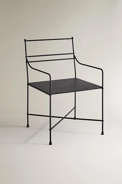 OUTDOOR WROUGHT IRON ARMCHAIR