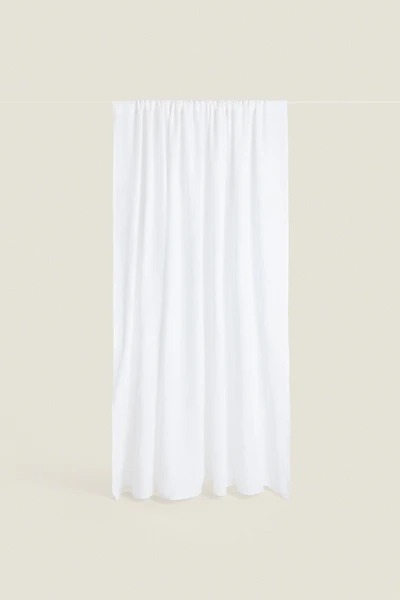 DOUBLE WIDTH LINEN CURTAIN WITH MEDIUM OPACITY