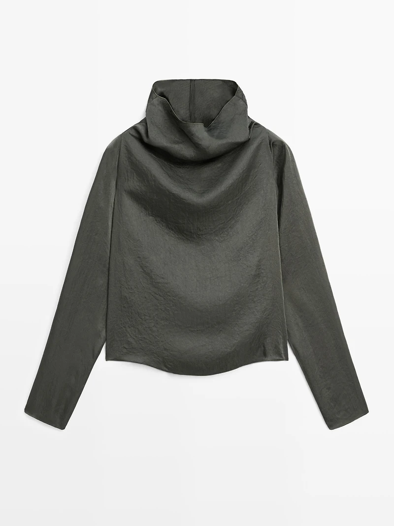 Blouse courte fluide satinée - STUDIO