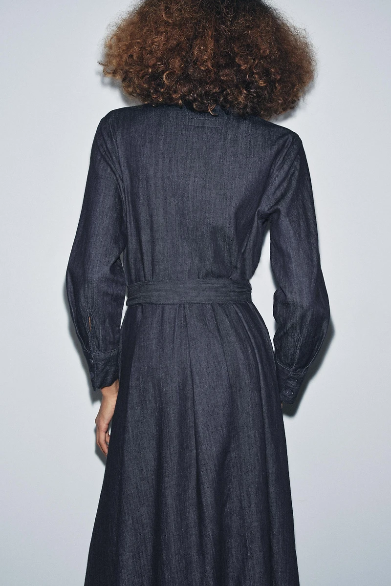 ZW COLLECTION BELTED DENIM DRESS