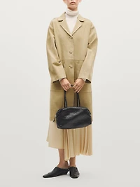 Braided nappa leather satchel bag