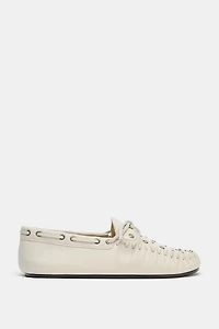 STUDDED LEATHER LOAFERS