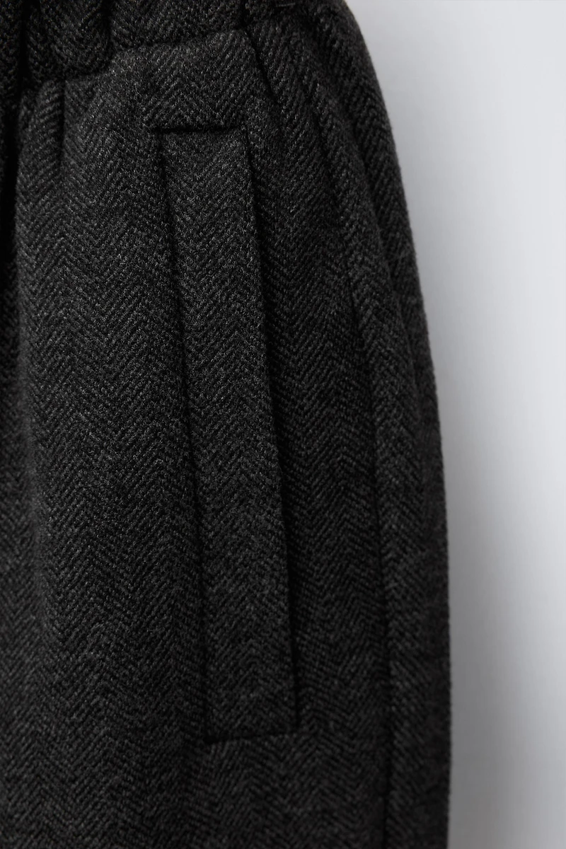 HERRINGBONE WIDE LEG PANTS