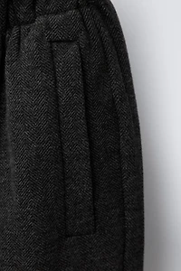 HERRINGBONE WIDE LEG PANTS