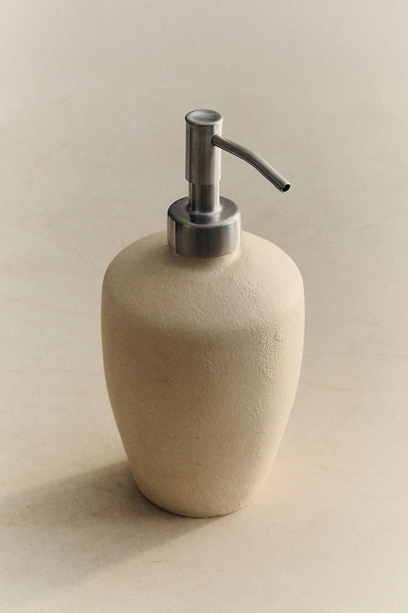 EARTH-TONE CERAMIC SOAP DISPENSER