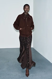 VESTE EN MOLLETON EFFET DÉLAVÉ