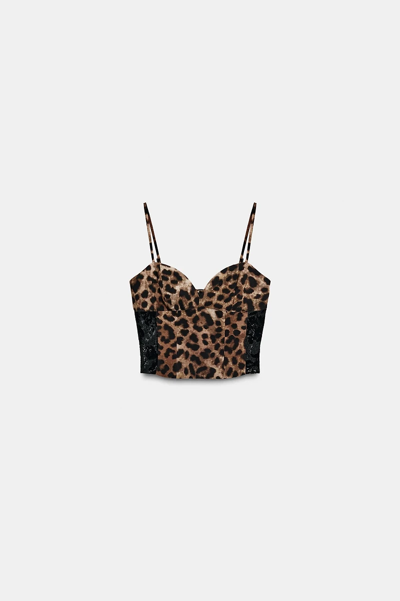 ANIMAL PRINT LACE TOP