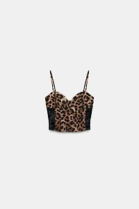 ANIMAL PRINT LACE TOP