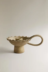 WAVY CERAMIC CANDLEHOLDER