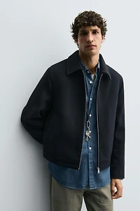 ZIP-UP WOOL EFFECT JACKET