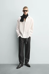 FLOWY TIE SHIRT