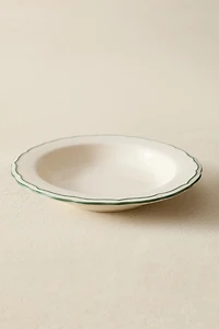 EARTHENWARE SOUP PLATE WITH CONTRASTING RIM