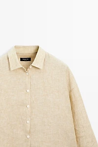 100% linen striped shirt