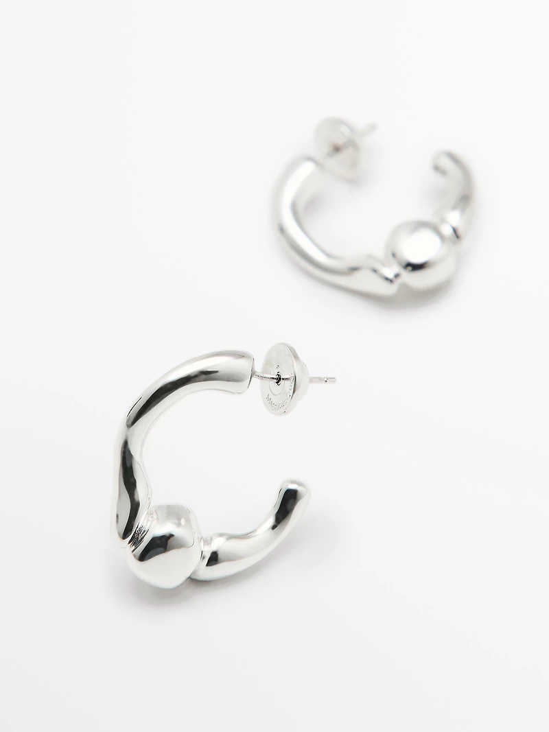 Ball hoop earrings