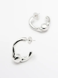 Ball hoop earrings