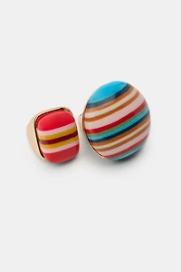 2-PACK RESIN STRIPED RINGS