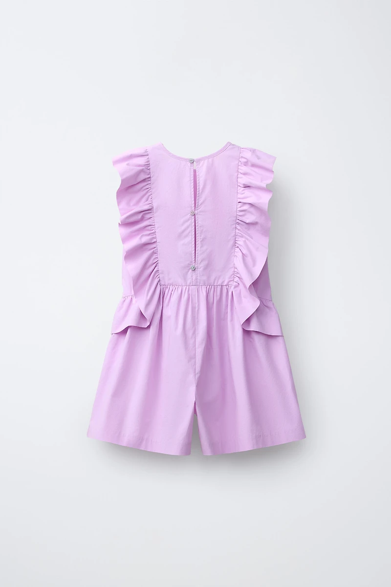 RUFFLED POPLIN DRESS
