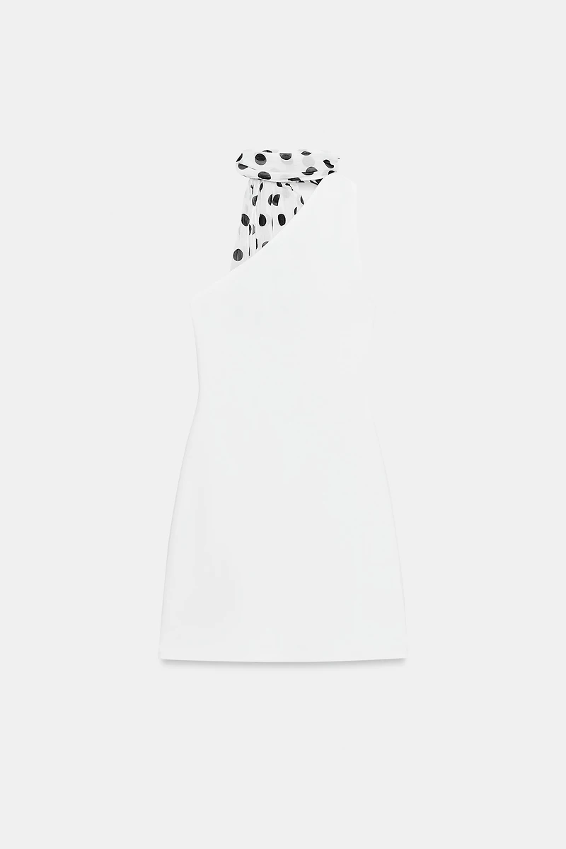 POLKA DOT HALTER SCARF DRESS