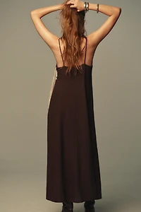 EMBROIDERED STRAPPY MIDI DRESS