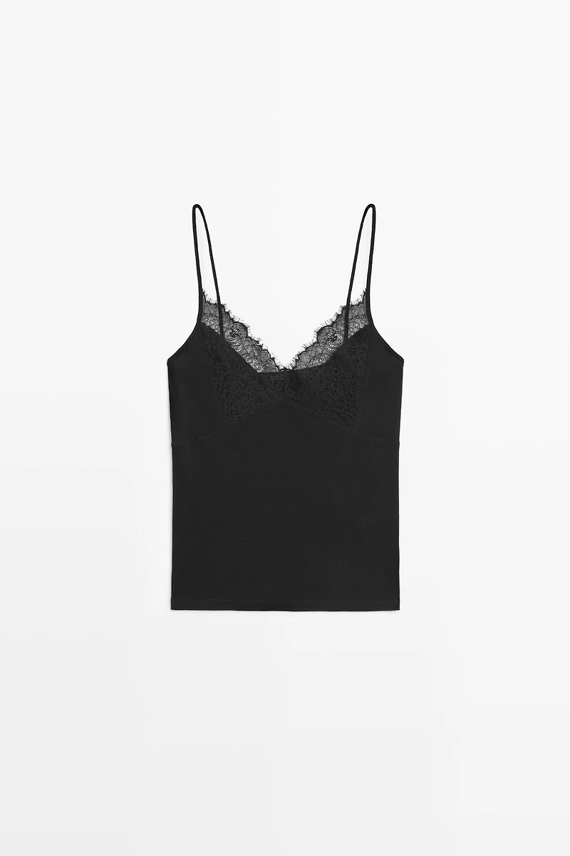 Strappy top with lace detail