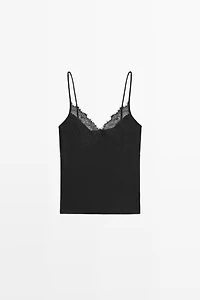 Strappy top with lace detail