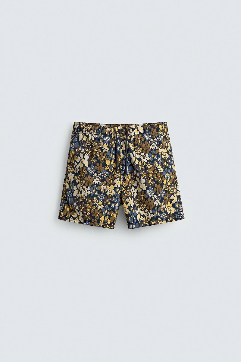 MID-LENGTH FLORAL PRINT SWIMSUIT