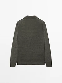 100% linen knit polo sweater