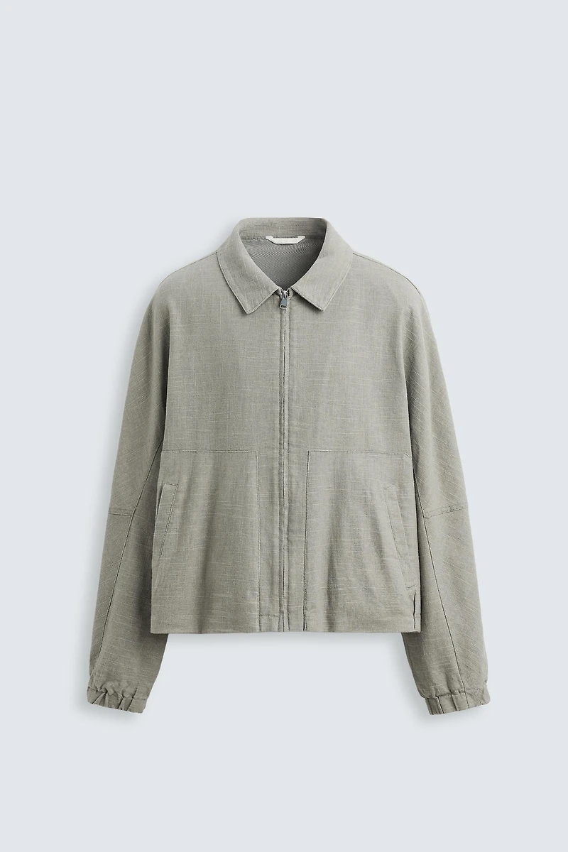 LINEN-COTTON TEXTURED JACKET