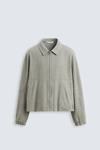 LINEN-COTTON TEXTURED JACKET