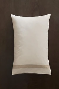 COTTON PILLOWCASE WITH LINEN BORDER