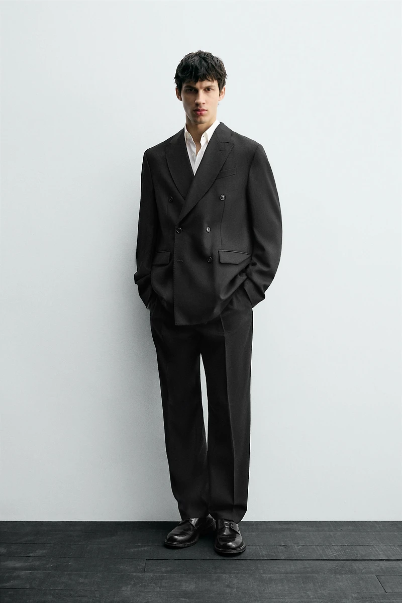 100% WOOL SUIT PANTS