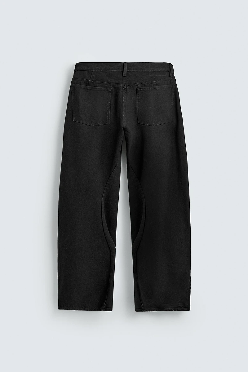 BARREL FIT ZIPPERED JEANS