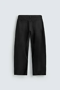 BARREL FIT ZIPPERED JEANS
