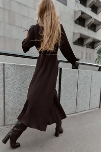 BELTED MIDI SHIRTDRESS