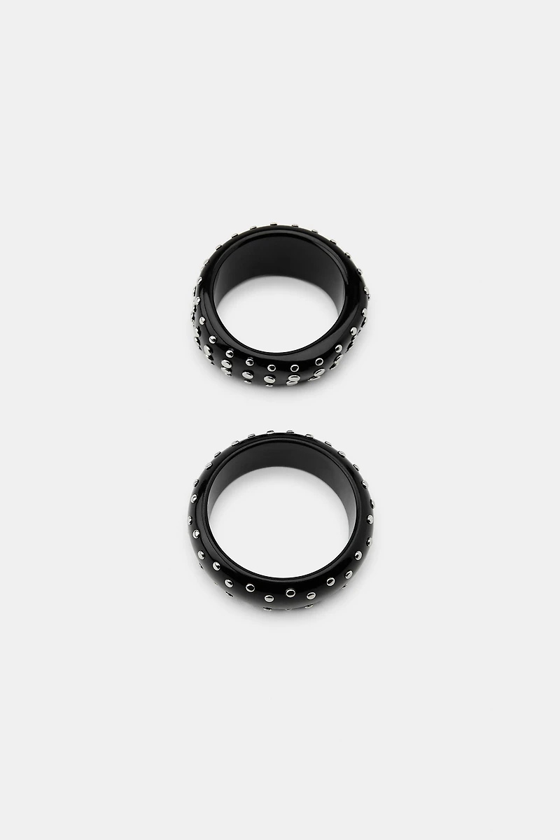 2-PACK OF RESIN STUDDED BRACELETS