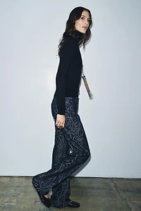 PANTALON EN DENIM JACQUARD ZW COLLECTION