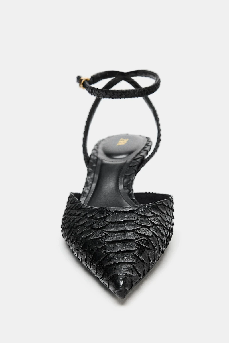 EMBOSSED SLINGBACK SHOES