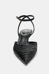 EMBOSSED SLINGBACK SHOES