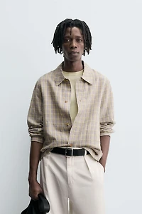 TEXTURED PLAID SHIRT