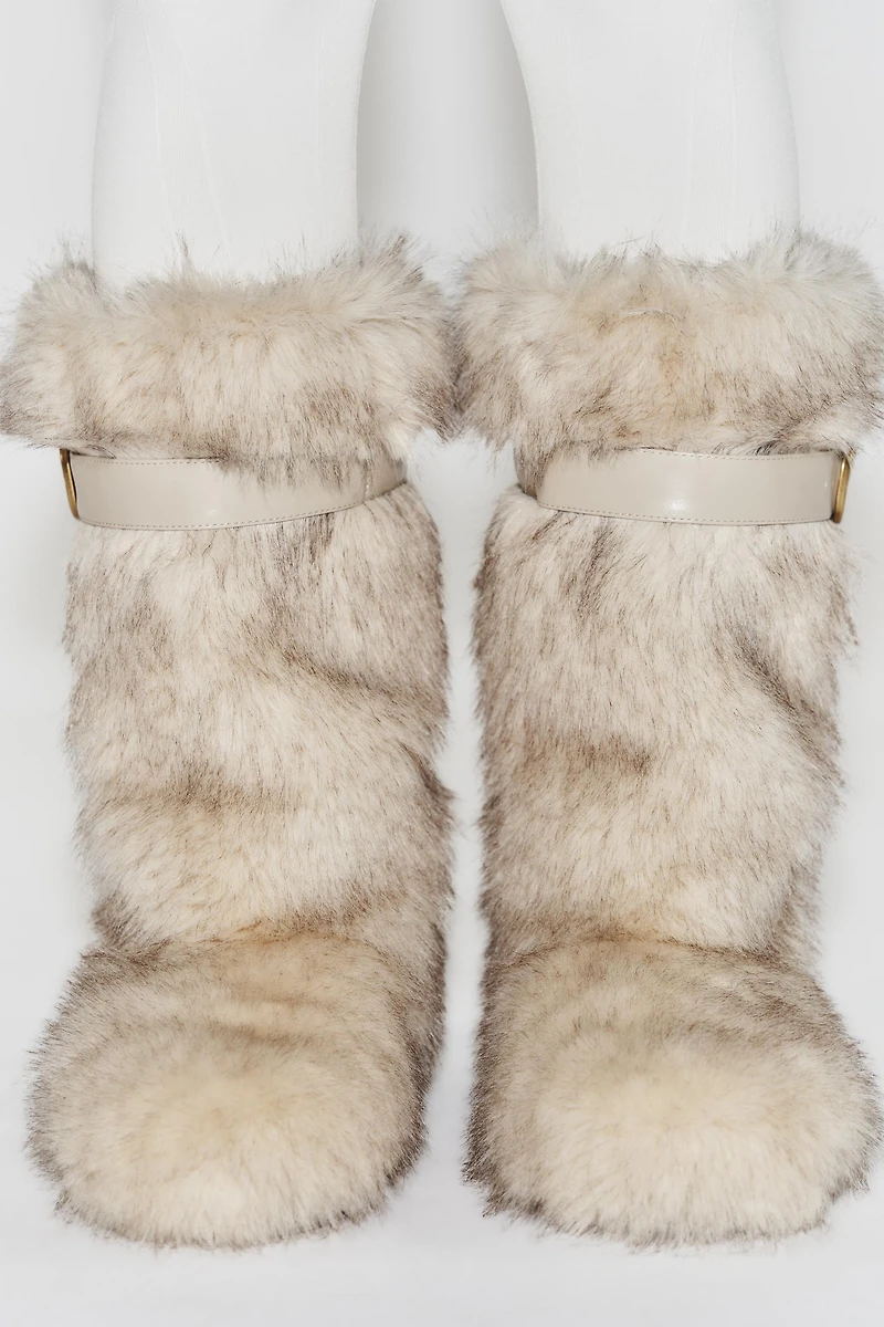 FAUX FUR ANKLE BOOTS WITH STRAP SKI COLLECTION