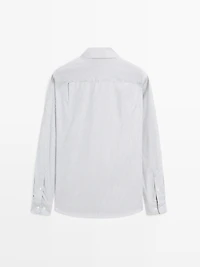 Regular fit melange striped shirt