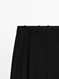 Pantalon plissé 100 % laine extra-fine