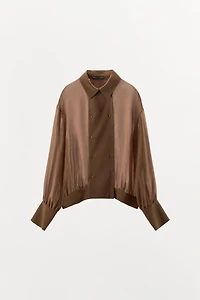 CHEMISE EN SOIE 100 % DOUBLE BOUTONNAGE
