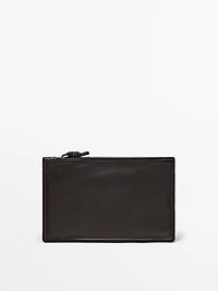 Small nappa leather pouch bag with knot
