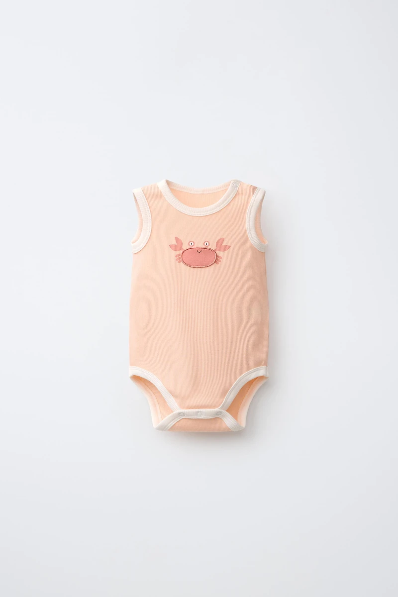 THREE-PACK OF SLEEVELESS BODYSUITS WITH PATCHES