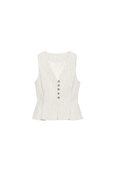 STRIPED PEPLUM VEST
